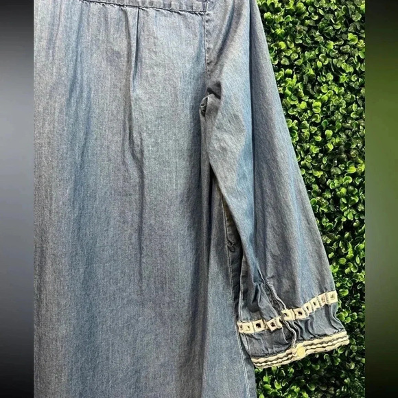 LOFT Blue Dress With Embroidering - Medium - Picture 9 of 9